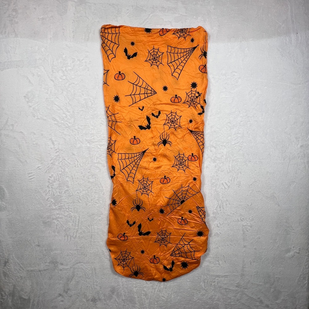 JQinHome Halloween Dining Chair Slipcovers Set of 4 Orange Spider Web Bat NEW